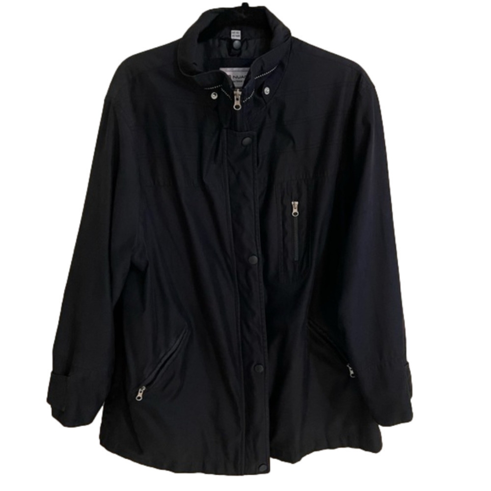 Nuage Outdoor Fashion 3 Way Closure Black Faux Suede Jacket, Size XL